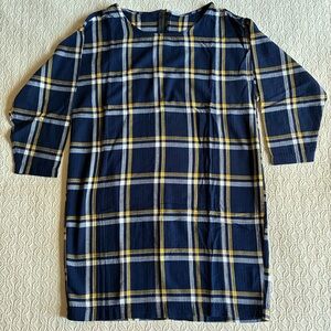 Old Navy Blue Yellow White Plaid Cotton Dress Size Small